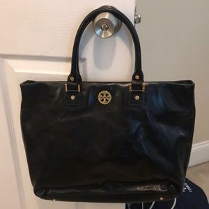 Tory Burch black leather tote